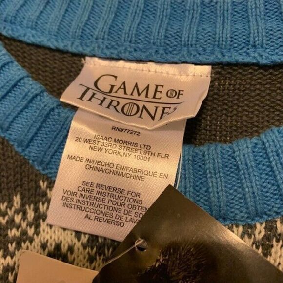 GAME OF THRONES SILENT NIGHT KING SIZE MEDIUM SWEATER NWT - Picture 4 of 5